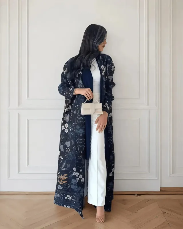 Frauen Falten Miyake Plissee Abaya Langarm Druck Faltbare Kragen Robe Strickjacke Mantel Neue Winter Mode Original Design 2026 — image 12
