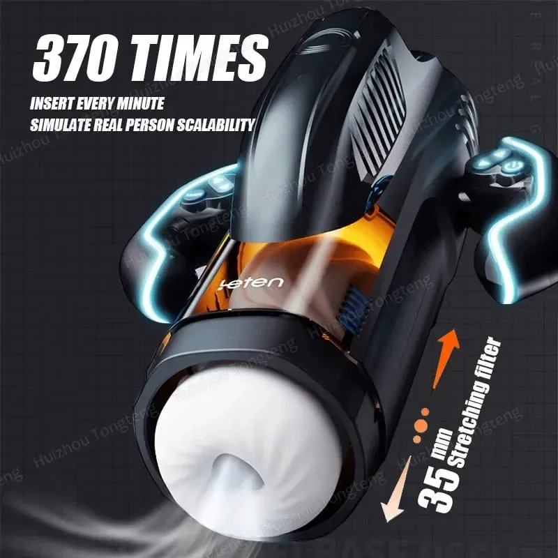 Leten masturbador masculino taza automática con modos de succión y empuje calefacción Blowiob máquina sexual Manos libres juguete sexual para adultos para hombres — image 3