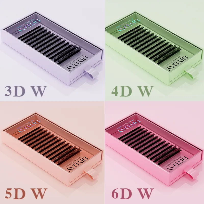 Extensions de cils en forme de W Bloom en forme de W 3d 4d 5d 6d 7d 8d cils naturels doux préfabriqués Extensions de cils en éventail — image 1