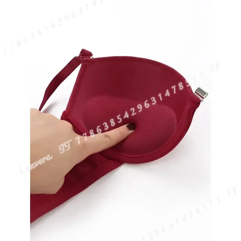 Seksowny czerwony 2-częściowy komplet bielizny biustonosz Push Up z przodu zapinany na guziki piękny tył motylkowy modna bielizna damska A2120 — image 4
