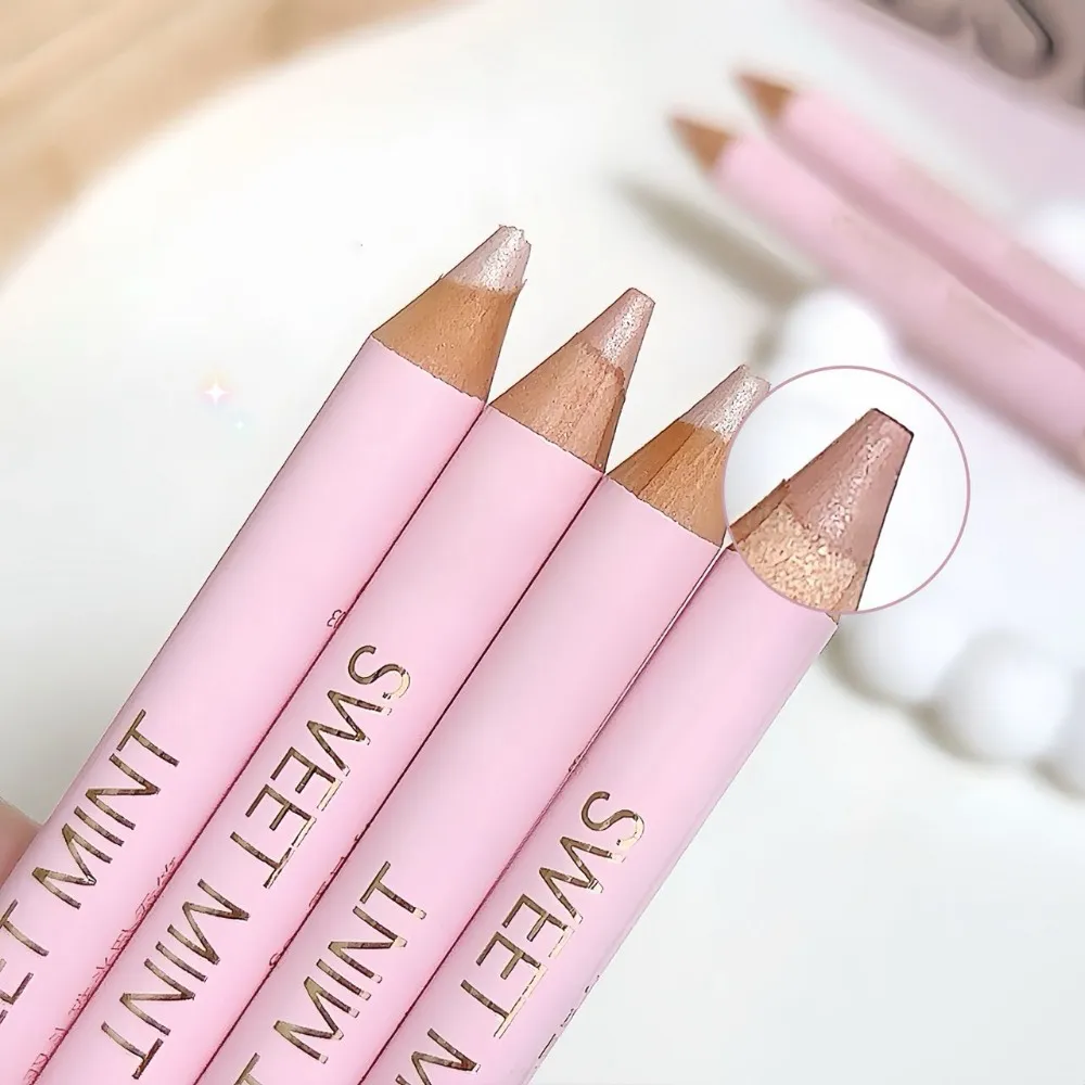 Bâton de ver à soie couché à double extrémité, stylo éclaircissant nacré scintillant pour les yeux, Champagne or pêche rose, maquillage naturel pour les yeux, cosmétique — image 5