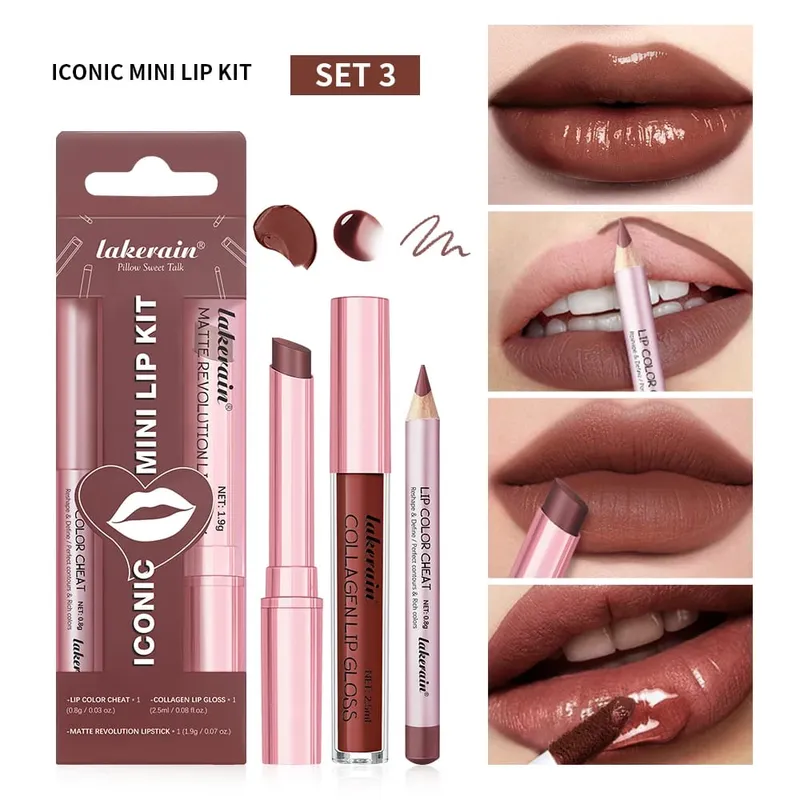 กันน้ำ Long Lasting Matte ลิปสติกสีดำชุด Velvet Liquid Lip GLOSS Lip Liner ชุดคราบสีแดงฮาโลวีน Goth แต่งหน้า — image 3