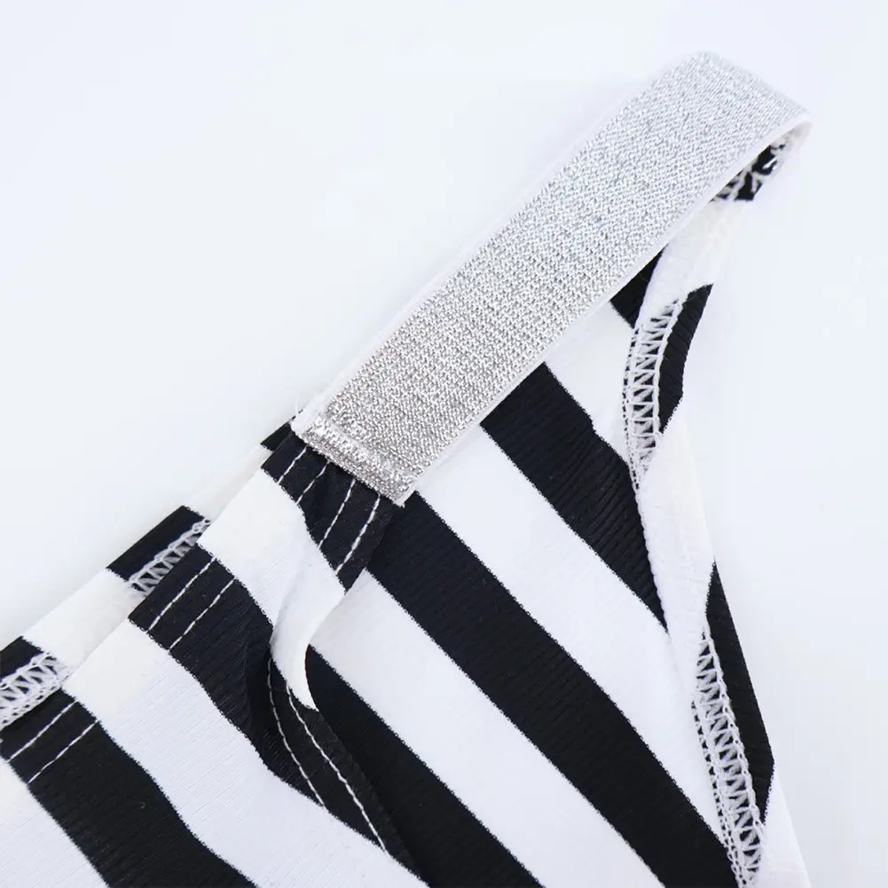 Comfortable Men Lingerie Briefs Bikini Black White Striped Underwear Sports Casual Man Tanga Panties Jockstrap Pouch — image 4