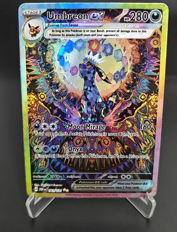 Proxy POKEMON PRE English PRISMATIC EVOLUTIONS #161 UMBREON ex Grado 10 Tarjeta de juguete de colección