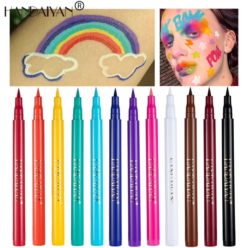 Pensil Eyeliner Putih Matte Cepat Kering Kosmetik Pena Eyeliner Cair Halus Tahan Lama Tahan Air Pena Eyeliner Antinoda — image 5