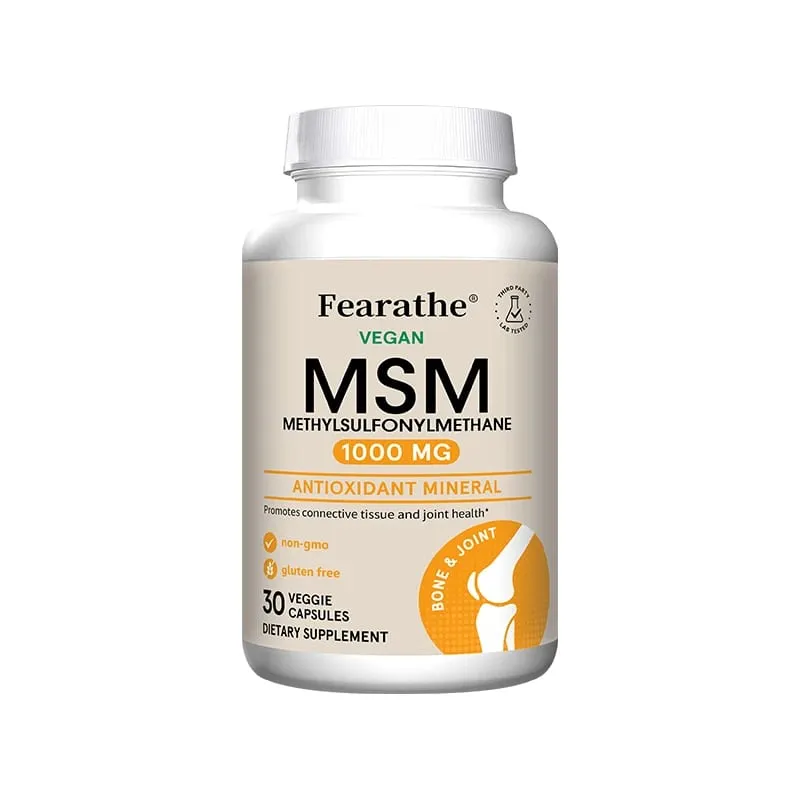 Fearathe Methylsulfonylmethane(MSM)1000 Mg Antioxidant Promotes Joint Health Balanced Calcium Absorption Non-GMO Gluten-free — image 8