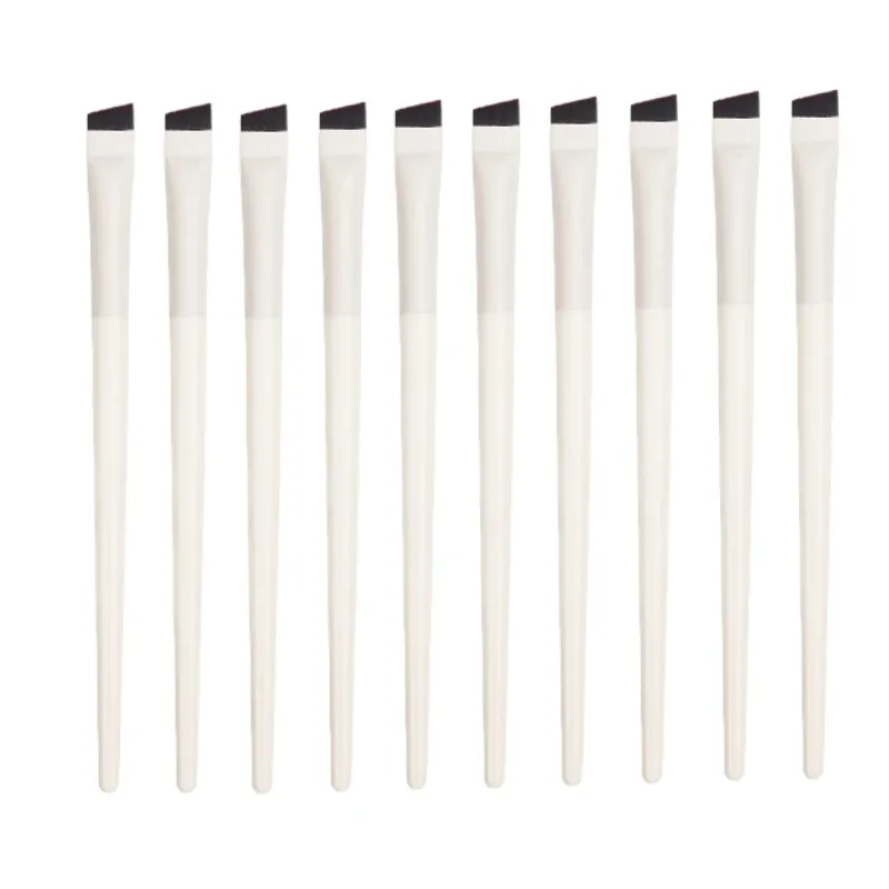 Upgrade Blade Sada štětců na oční linky Ultra tenký jemný úhlový plochý štětec na obočí pod očima Přesné štětce na detaily Ivory — image 11