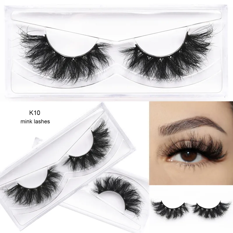 D20 réel vison cils Extension de cils naturel long ailé Volume cils à la main vison faux cils maquillage cils — image 23