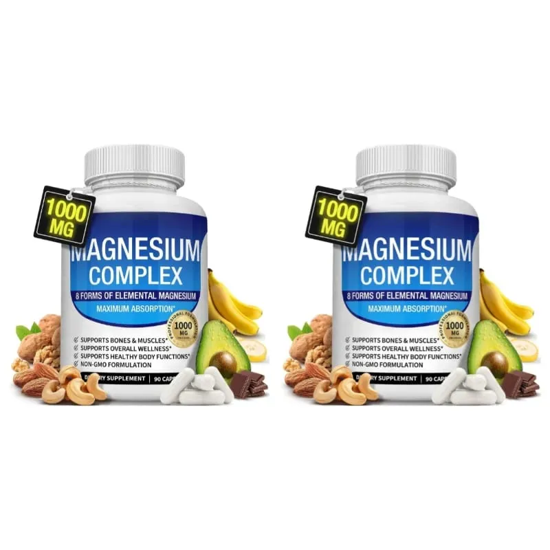 Nutrisi Magnesium Kapsul Kompleks 8 Bentuk Elemental Magnesium Mendukung Fungsi Tubuh Sehat 1000 Mg 90 Kapsul — image 8