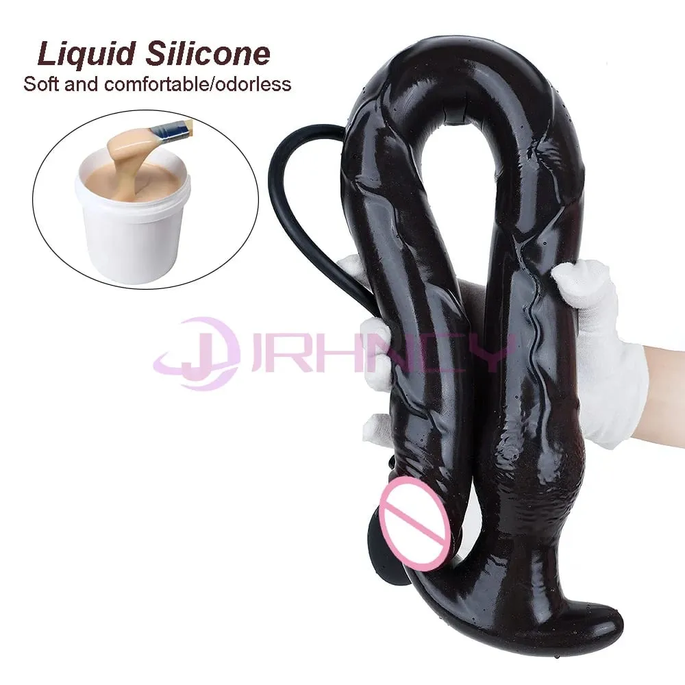 Super lange 100 cm oppustelige anal dildoer Flydende silikone Kæmpe Butt Plug dybdegående rektal udvidelse prostata massage BDSM sexlegetøj — image 2
