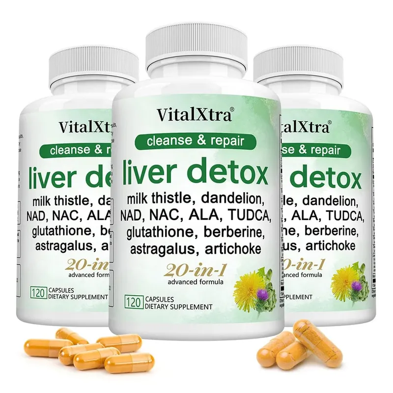 Liver Support Capsules Milk Thistle Extract Glutathione Dandelion Artichoke Liver Cleanse & Detox Antioxidant Digestion Support — image 9