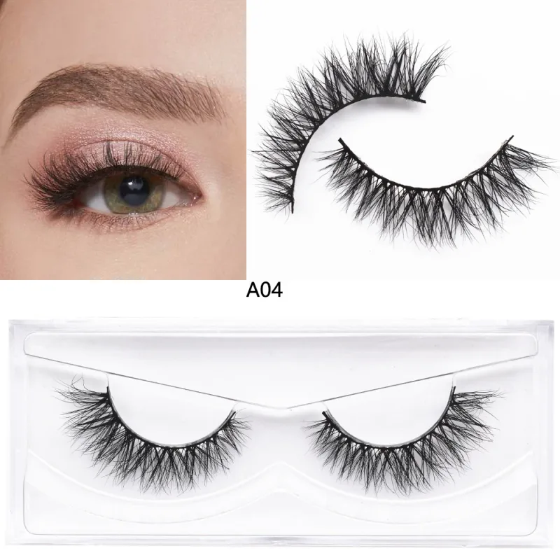 D20 réel vison cils Extension de cils naturel long ailé Volume cils à la main vison faux cils maquillage cils — image 16