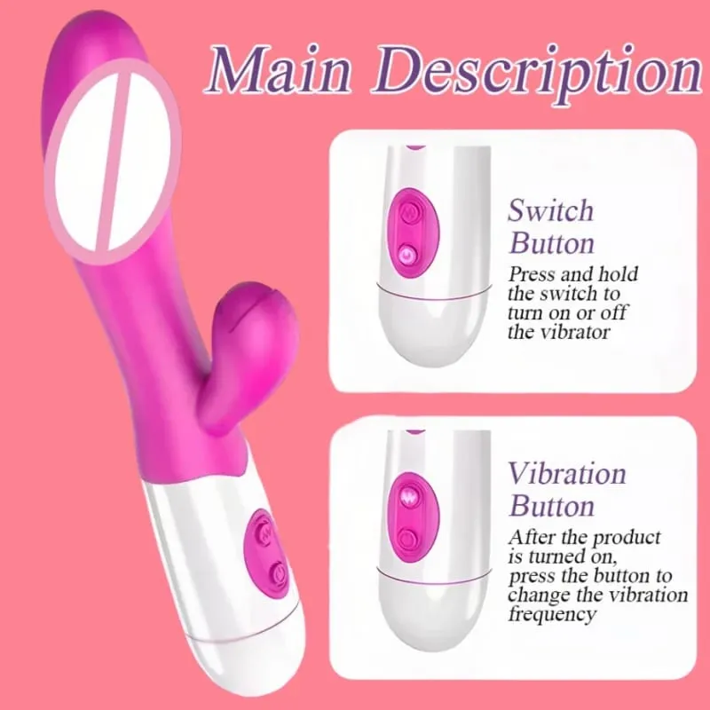 Silikon-G-Punkt-Kaninchen-Vibrator, Dual-Vibration, Klitoris-Massagegerät, 10 Geschwindigkeiten, wiederaufladbar, wasserdicht, Vergnügen, Sexspielzeug für Frauen — image 5