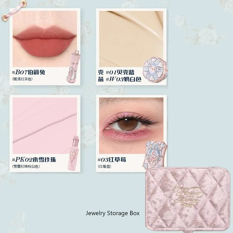 Flower Knows Makeup Profissional Completa Eye Shadow Air Cushion CC Cream Blush Lipstick & Mascara Jewelry Storage Box Gift Set — image 9