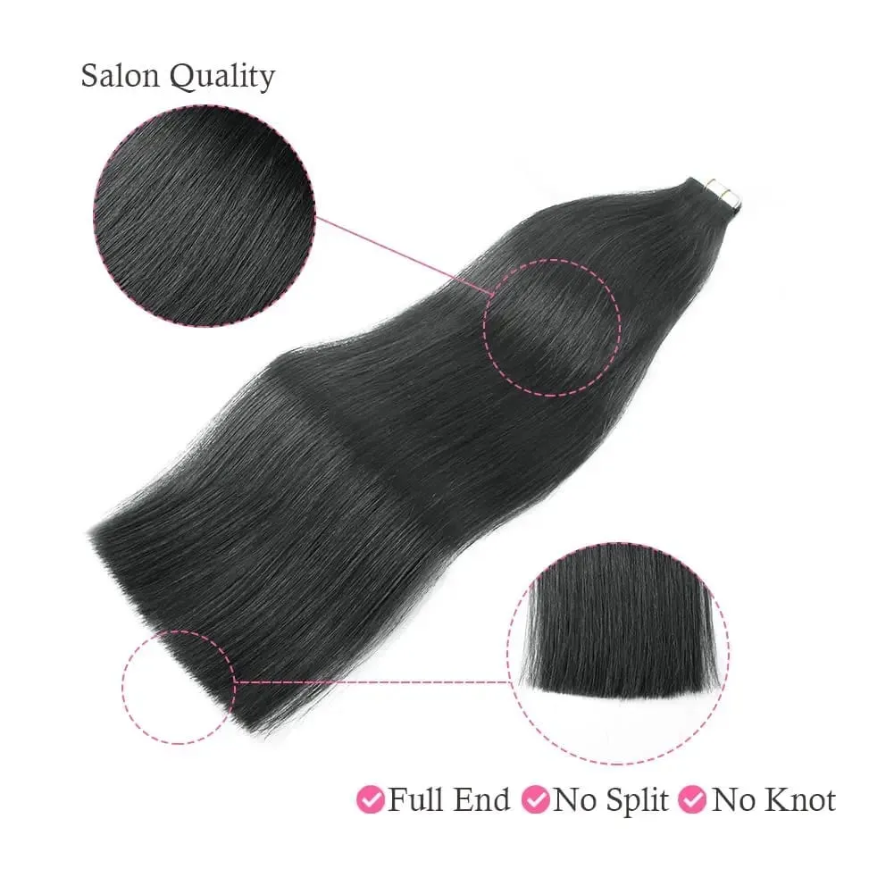 26 นิ้วเทปต่อผม 100% Human Hair กาวเปลี่ยนได้ไม่มีรอยต่อ Weft เทป 20/40pcs ตรงผมสำหรับสตรี — image 5