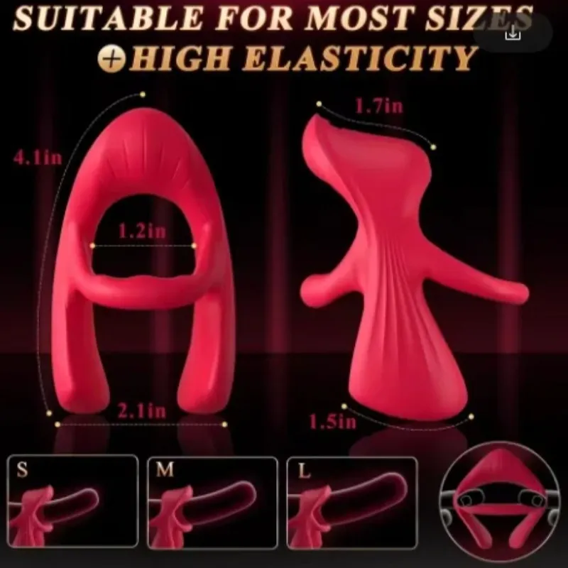 รีโมทคอนโทรลไร้สาย Vibrating ซิลิโคนชาย Intimate แหวน 9 โหมดการสั่นสะเทือน 3 มอเตอร์ APP ควบคุม AI เสียงกันน้ำคู่นวด