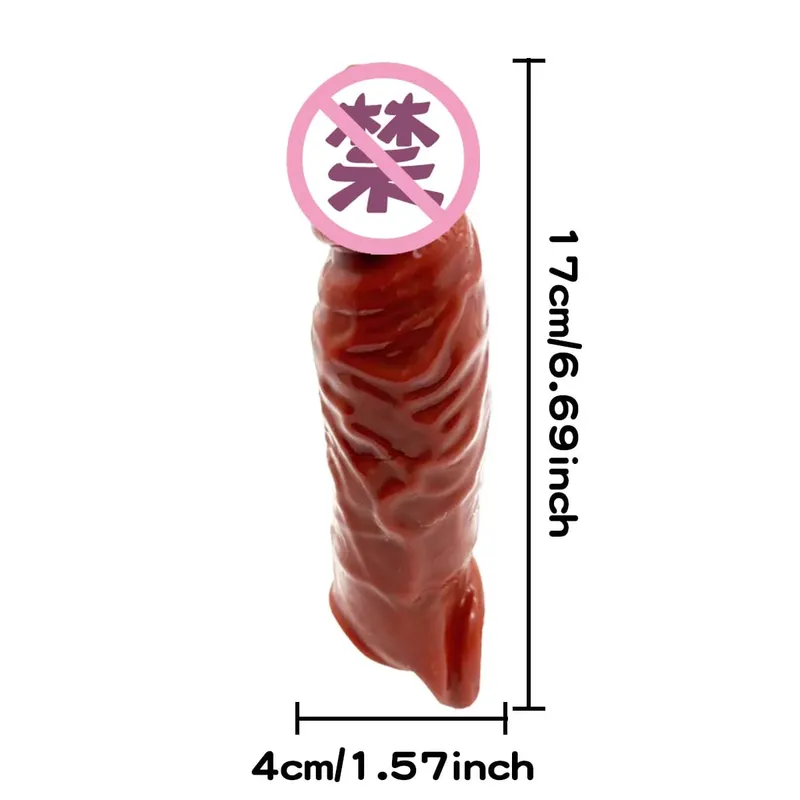 Gelişmiş Performans Seks Oyuncakları için Gerçekçi Silikon Penis Kılıfı Dokulu Penis Uzatıcı