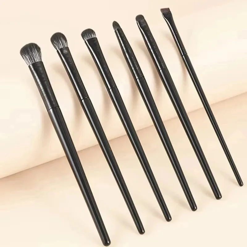 6 pezzi pennelli per trucco occhi set professionale morbido ombretto eyeliner pennello per sopracciglia per donne principianti strumenti cosmetici per il contorno — image 1