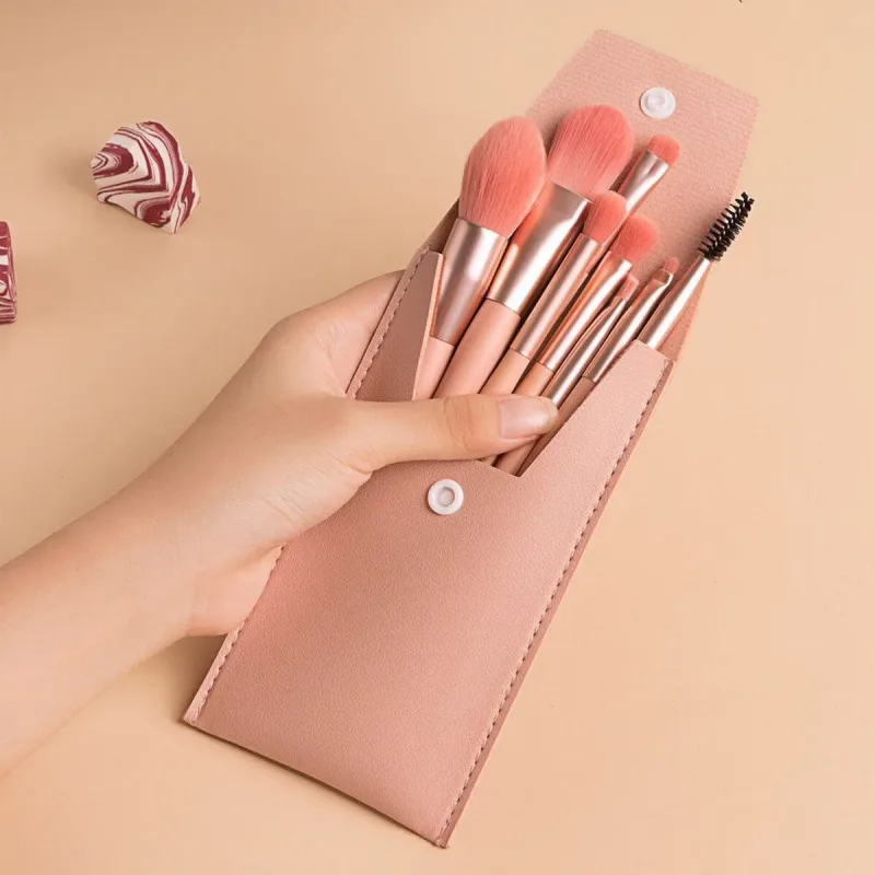Pennello per trucco per fondotinta portatile per correttore da 8 pezzi Pennello per trucco per capelli morbidi Strumenti per trucco per occhi Mini set per principianti Senza alcool — image 5