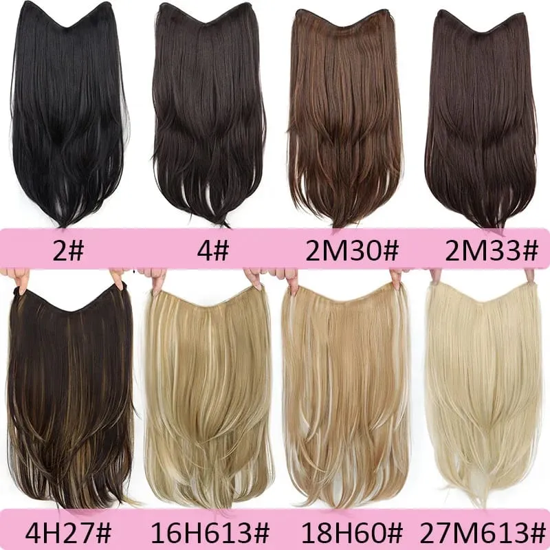 22 นิ้วสังเคราะห์ยาว Micro CURLY Layered Hair EXTENSION Patch ธรรมชาติที่มองไม่เห็น One Piece วิกผมสำหรับผู้หญิง — image 4