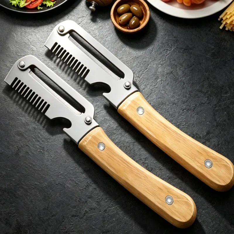 2 pçs descascador de cozinha de aço inoxidável descascador de legumes para cortar cebolas cortar frutas legumes abóbora descascador específico ferramenta de cozinha — image 10