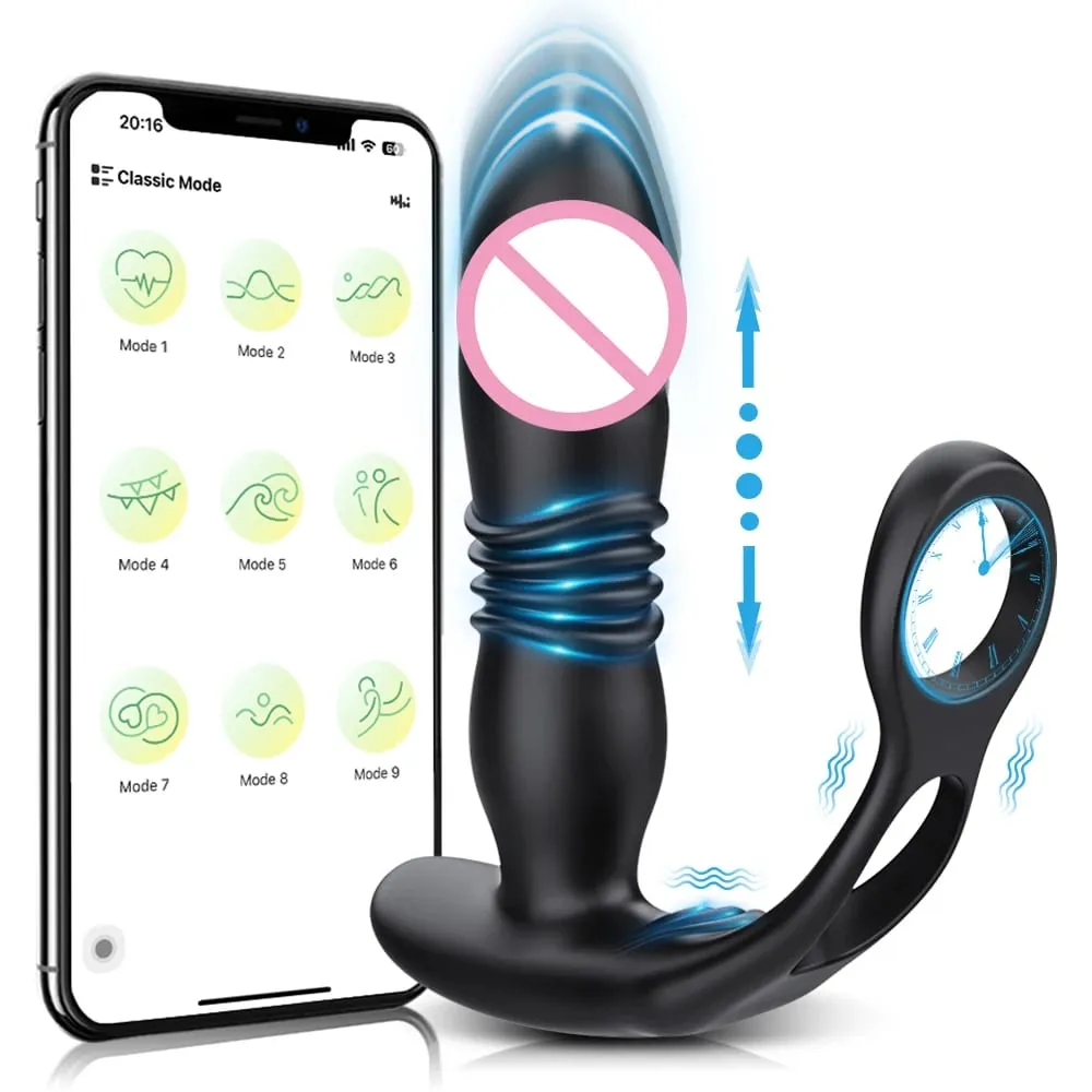 男士前列腺按摩器 APP 肛門振動器伸縮肛門塞前列腺刺激器性玩具男式推力肛塞 — image 1