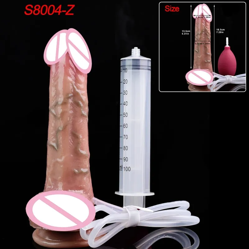 Hluboké žíly Ultra stříkající dildo Silikon Skin Touch Dlouhá ejakulační zátka na zadeček Pro muže Ženy Stimuluje G-Spot 18+ Sexuální hračky