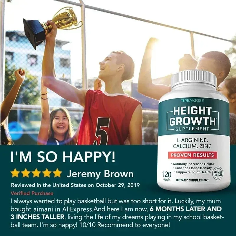 Calcium Vitamin D3 Zinc Increase Complement Promote Bone Growth and Health Increase Height for Adults and Kids — image 5