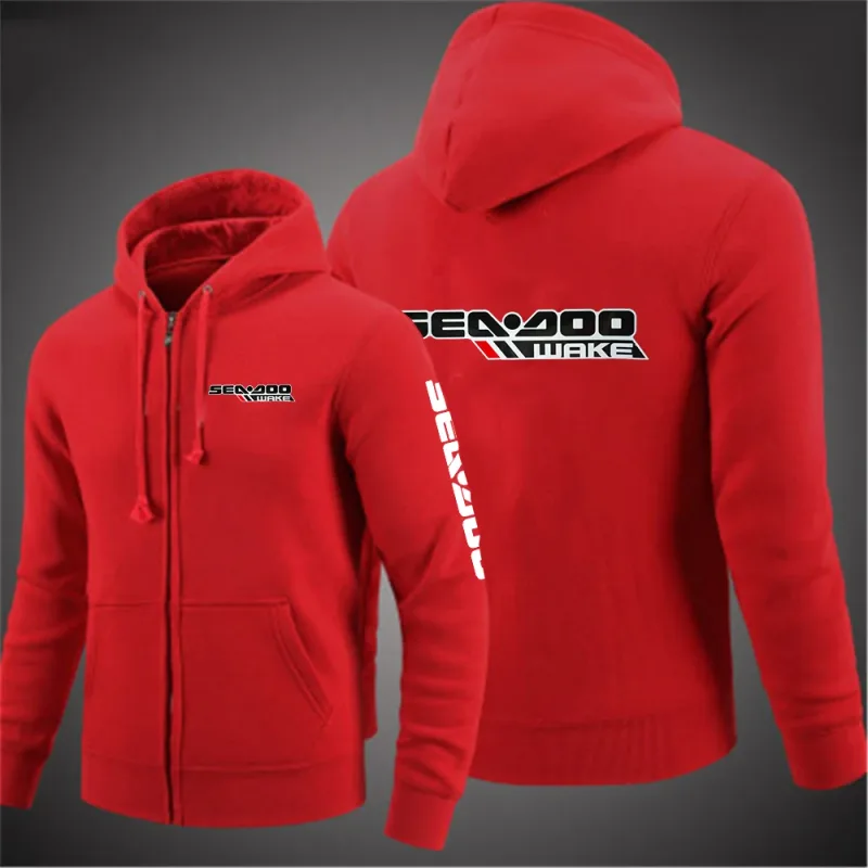 Sea Doo Seadoo Moto 2023 hommes nouveau manches longues coton couleur unie fermeture éclair sweats à capuche pour couple personnalisé sweat à la mode hauts — image 6