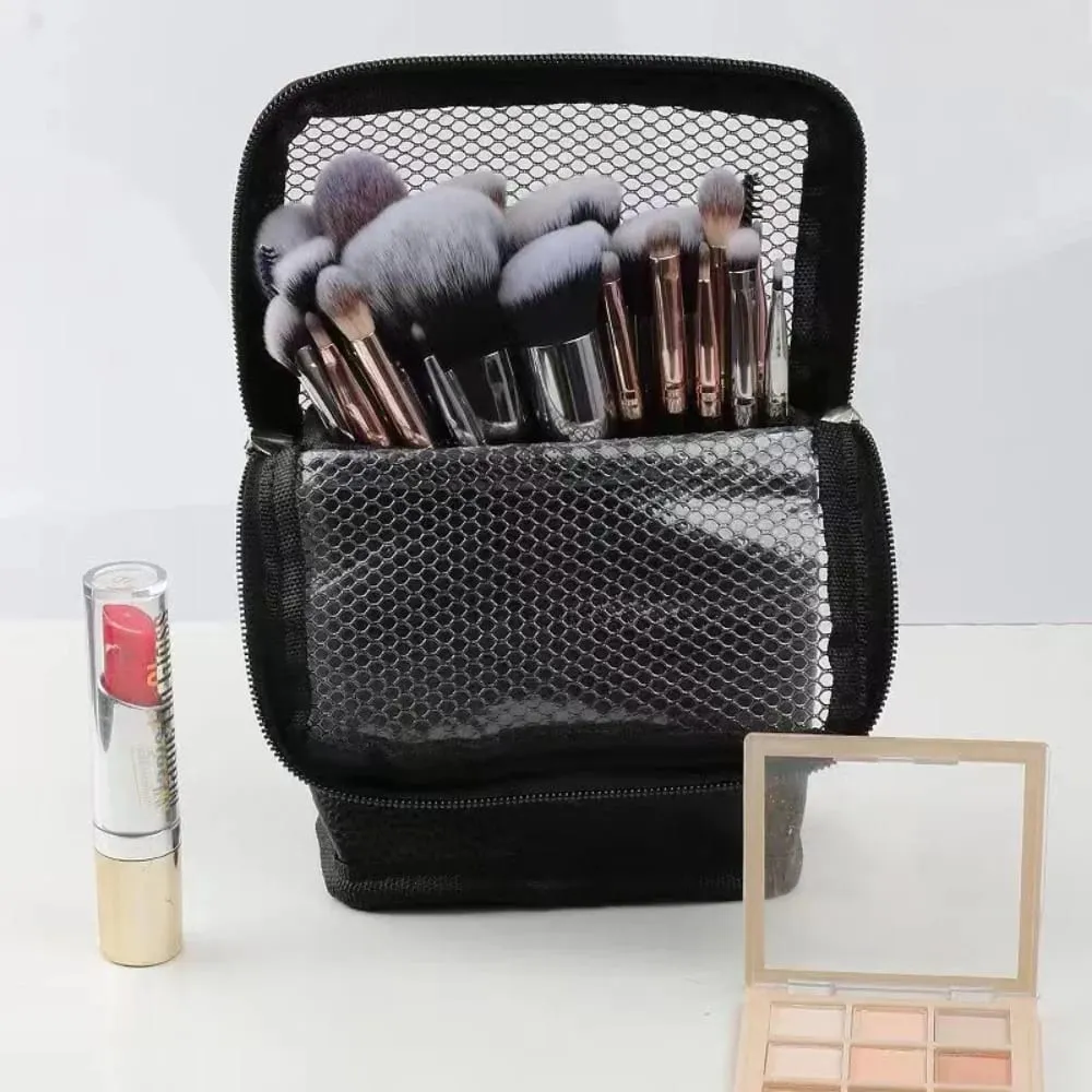 Stojací síťovaná taška na štětce na make-up Voděodolný organizér na štětce na make-up Holer Women Dívčí kosmetická taška na toaletní potřeby — image 2