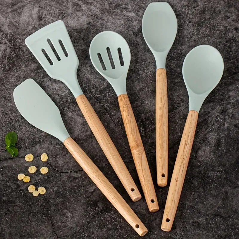Ensemble d'ustensiles en silicone 14 pièces avec support en plastique — image 16