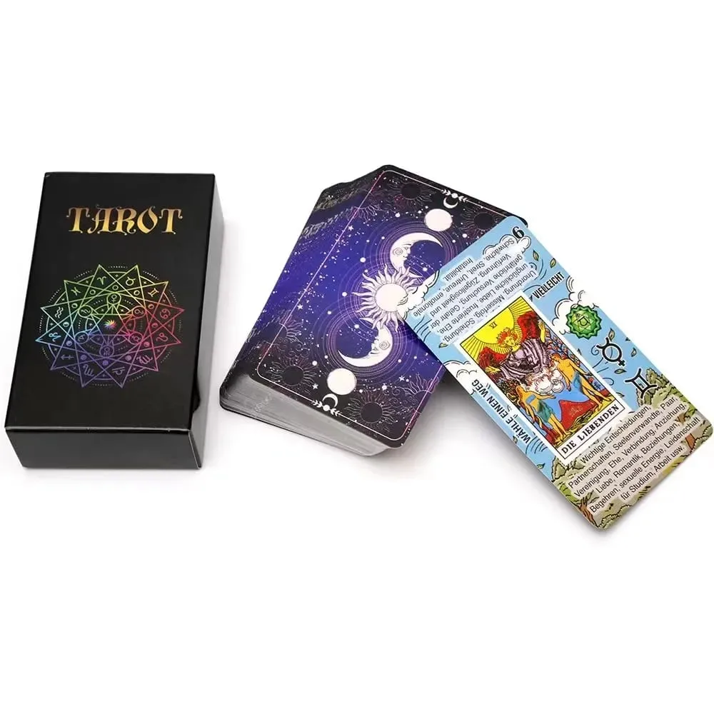 Deutsch Tarot Kartları Alman Tarot Güverte Oyun Oynamak Kader Kehanet Oyunu Masa Oyunu Kağıt talimatı ile Aile Partisi Oyunu — image 3