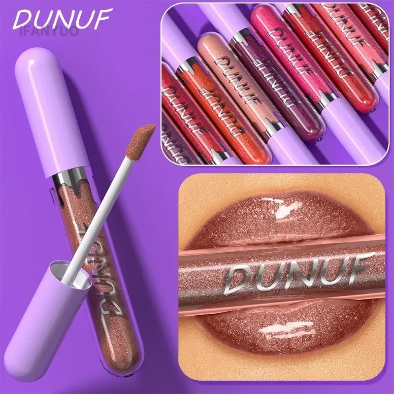 1pc Metallico Rossetto Liquido di Lunga Durata Glitter Lip Smalto Impermeabile Idratare Marrone Lip Tinta Lucido Shimmer Lipgloss Trucco — image 4