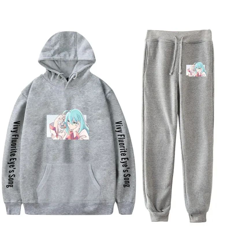 Harajuku Comfortable Vivy Fluorite Eye's Song Print Sweatshirt Sweatpants Hoodies+ Trousers Suit Boys/Girls 2 Piece Set Clothes — image 31