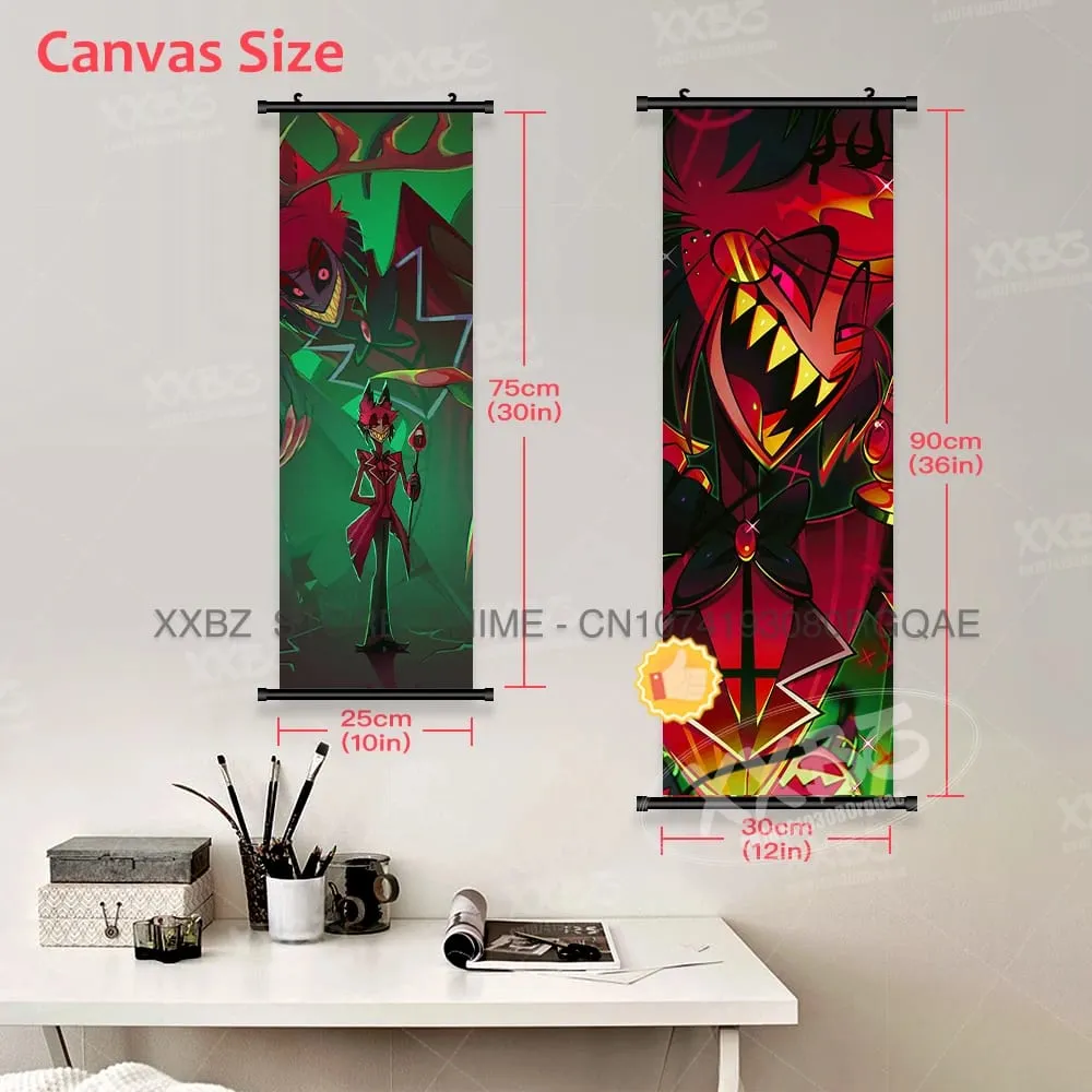 Simple Black Comedy Hazbin Hotel Home Decoration Hanging Painting Cartoon Wall Artwork Scrolls Picture Room Canvas Print Posters — image 4