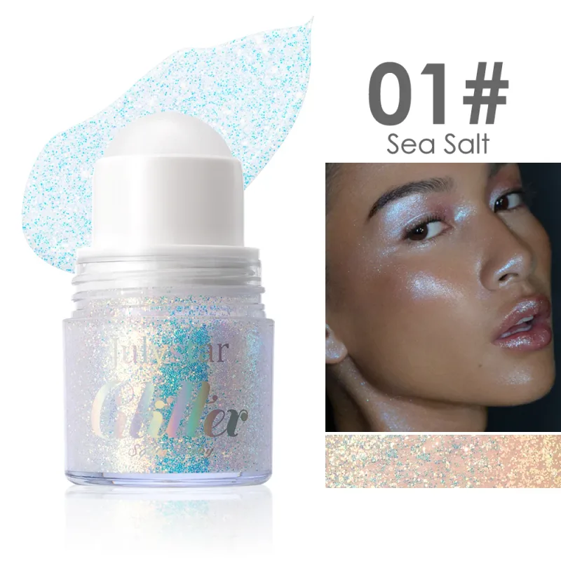 Rolling Sequins Glitter Gel Face Body Painting Shiny Liquid Green White Pearl Gloss Eye Shadow Brighten Stage Makeup Decoration — image 8