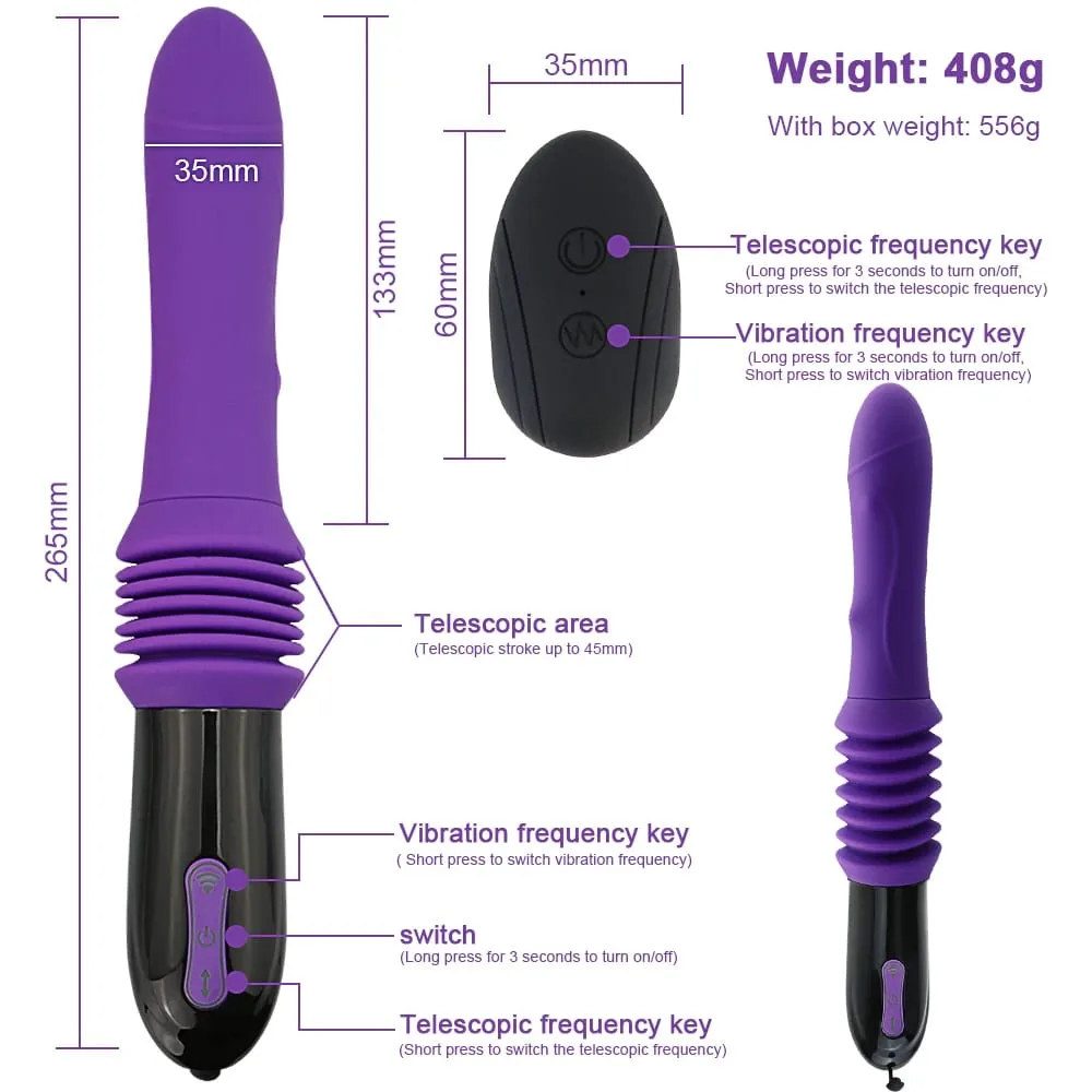 Thrusting Sex Machine Telescopic Dildo Vibrator ช่องคลอดนวดการสำเร็จความใคร่ G จุดกระตุ้นผู้ใหญ่หญิงของเล่น Masturbator — image 3