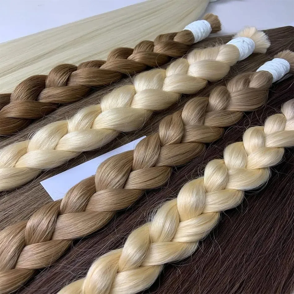 No Weft Virgin Bulk Human Hair Human Hair For Braiding 100% Unprocessed Human Hair Bulk Extensions Brazilian Natural Boho Braids — image 4