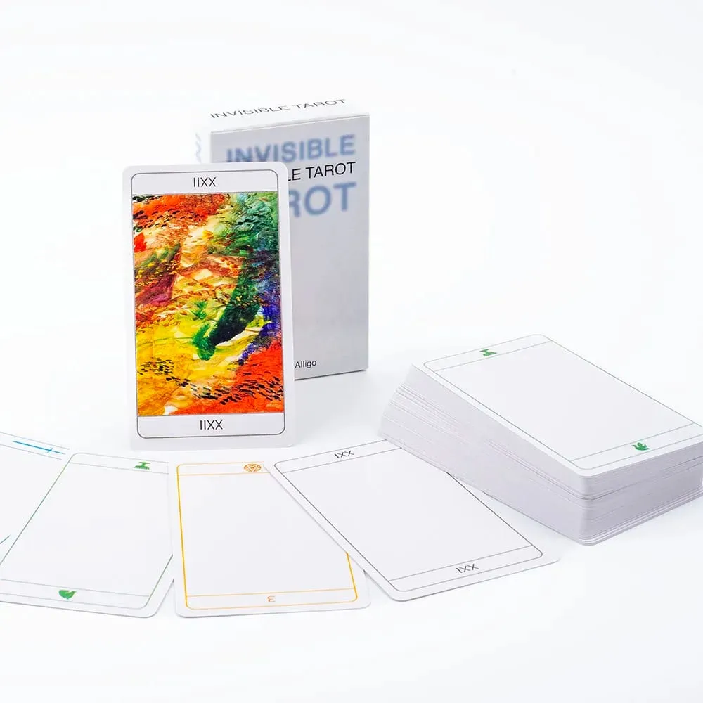 Tarocchi invisibili 78 carte vuote Crea il tuo mazzo di tarocchi 10,3 * 6 cm English Visions Divination Edition Deck Board Giochi di gioco — image 1