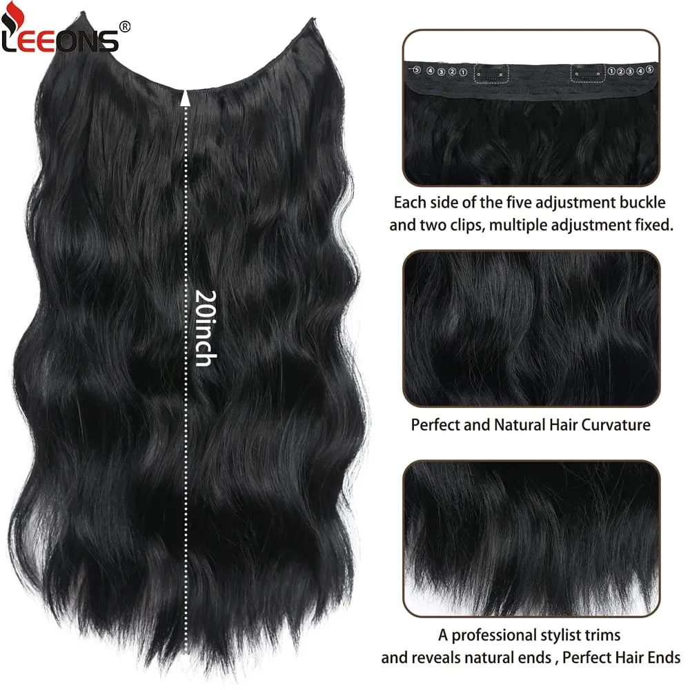 Parrucchino sintetico ondulato lungo artificiale Biondo misto marrone Pezzo di capelli finti per le donne Due clip Estensione naturale dei capelli 17 colori — image 4