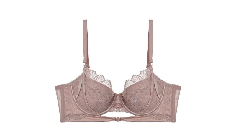 Balconette Lingerie Set French Lace - Underwire Lift Support for Petite Delicate Sheer Bralette Tushy Comfort Sexy Lace Trim — image 11
