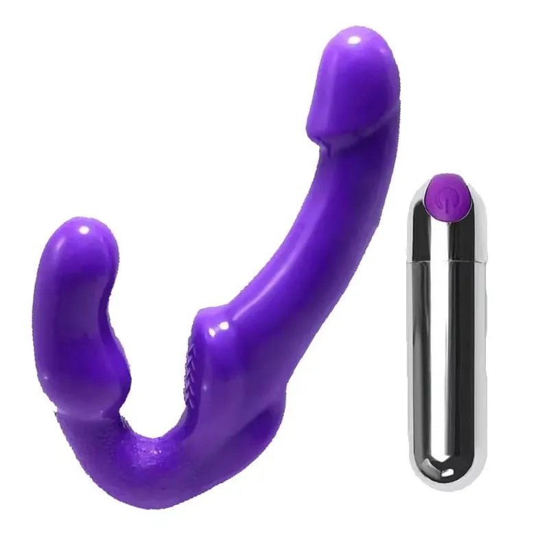 Gode vibrateur sans bretelles avec télécommande sans fil, Double pénétration, produits pour adultes, jouets sexuels pour femmes lesbiennes — image 1