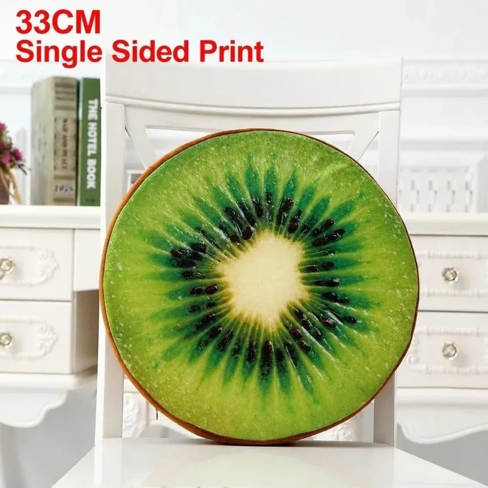 Zachte Ronde Fruit Kussen Simulatie Fruit Slice Print Zitkussen Gevulde Innerlijke Pluche Stof Sofa Kussen Sofa Decor — image 13