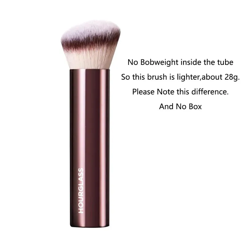 1 Uds. Brocha de maquillaje en ángulo, brocha para base en polvo, brochas de maquillaje con mango de Metal, tubo de aluminio, reloj de arena, cosmético de alta calidad