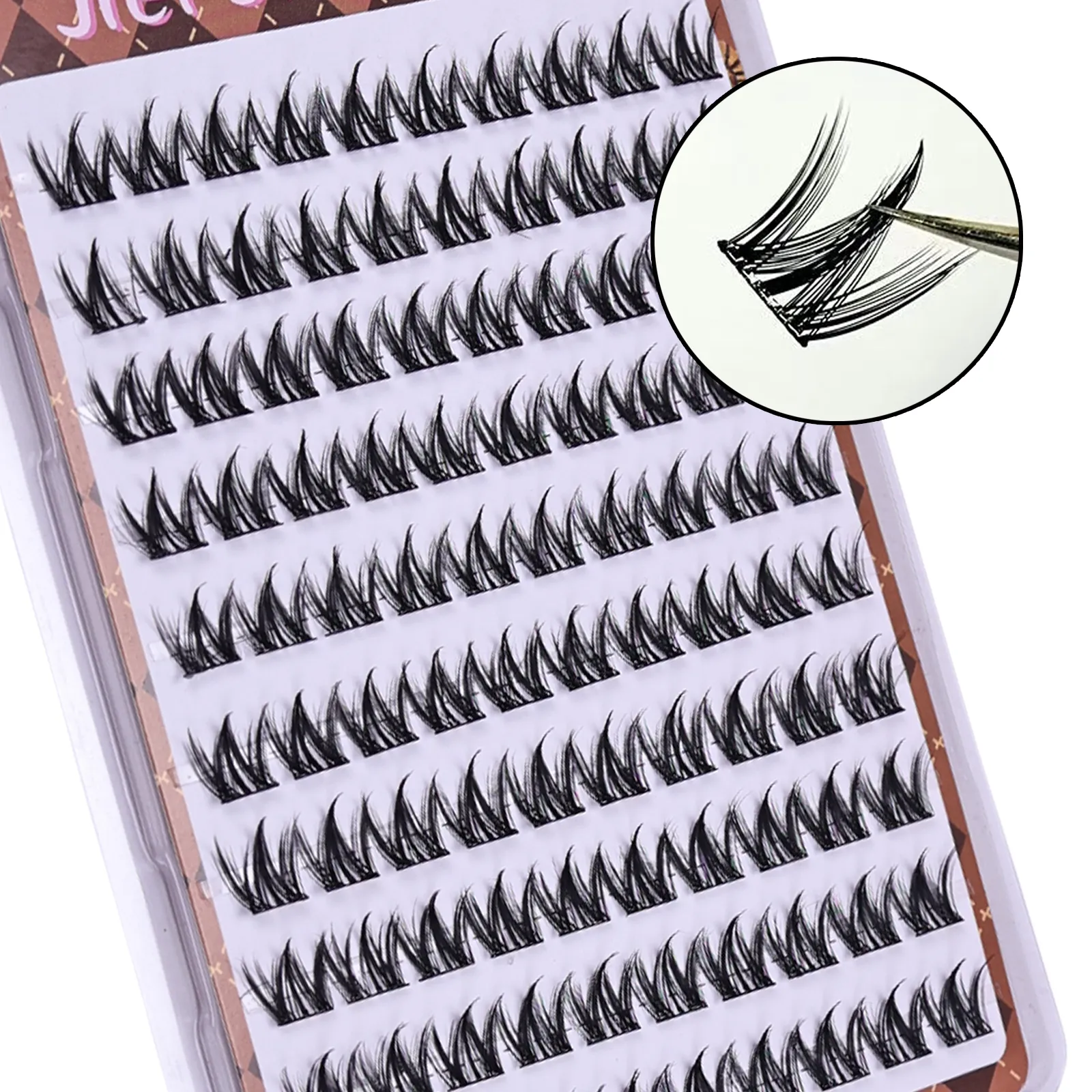 Lông mi giả tự dính không cần keo Lông mi dày lông tơ dày kiểu Manga Cụm lông mi trang điểm mắt DIY — image 3