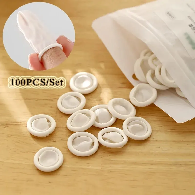 100PCS Disposable Finger Sleeves Clitoris Stimulate Penis Sleeve G Point Massage Reusable Condom Sex Toys For Woman Men Gay — image 1