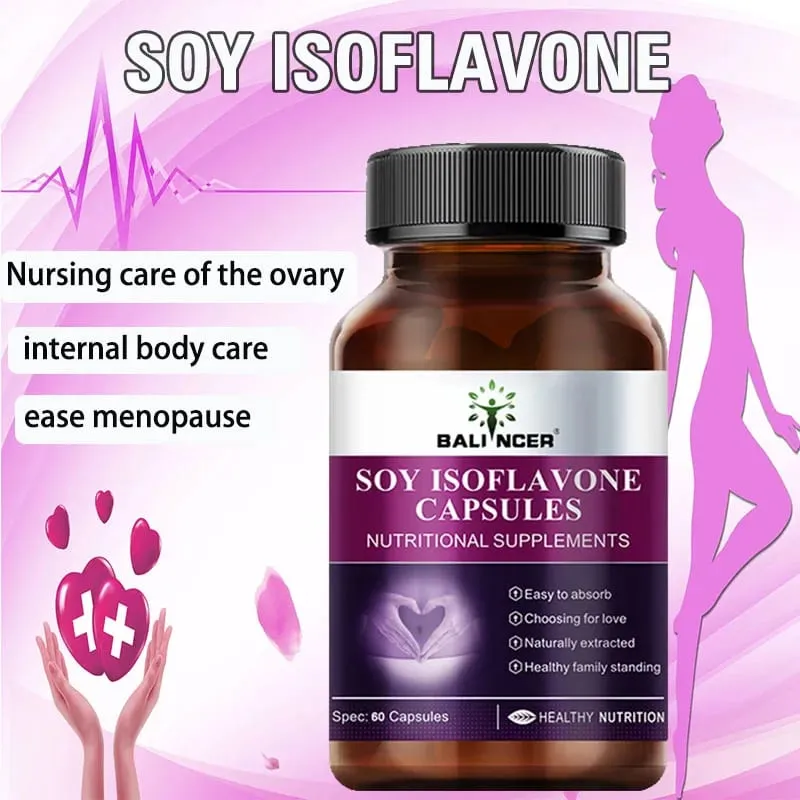 Sójový isoflavonový extrakt kapsle Udržování fyzického stavu Menopauza Úleva Podpora nálady Doplněk výživy pro ženy — image 6