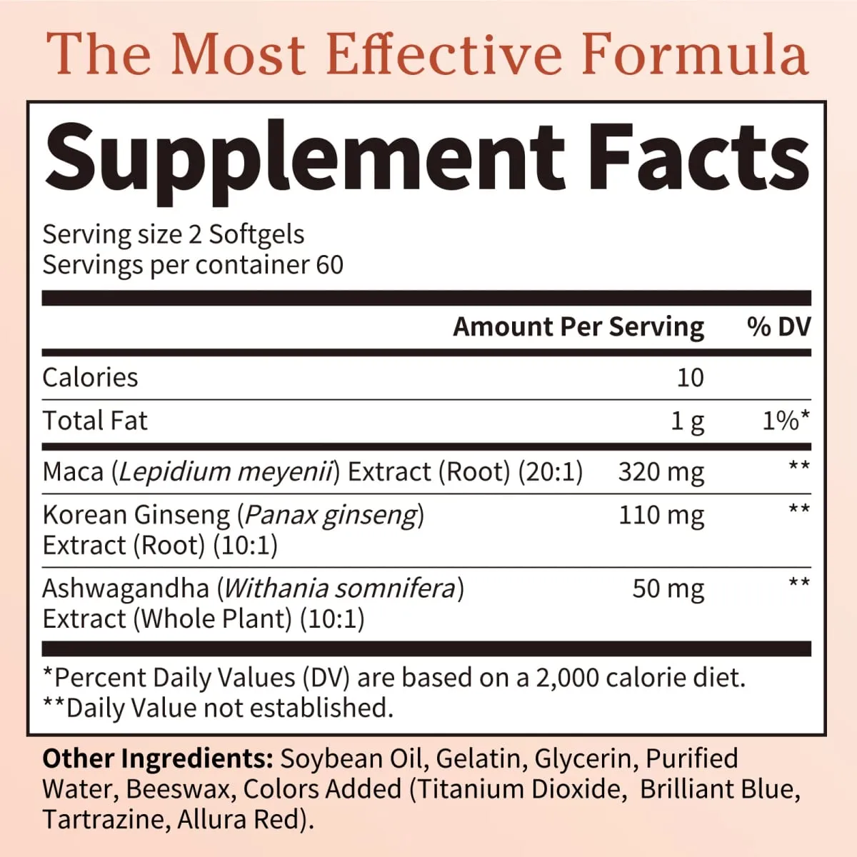 Natural Maca Root Capsules with Ashwagandha Extract Vegetarian for Men Health Soft Gels Gluten Free Energy Supplement