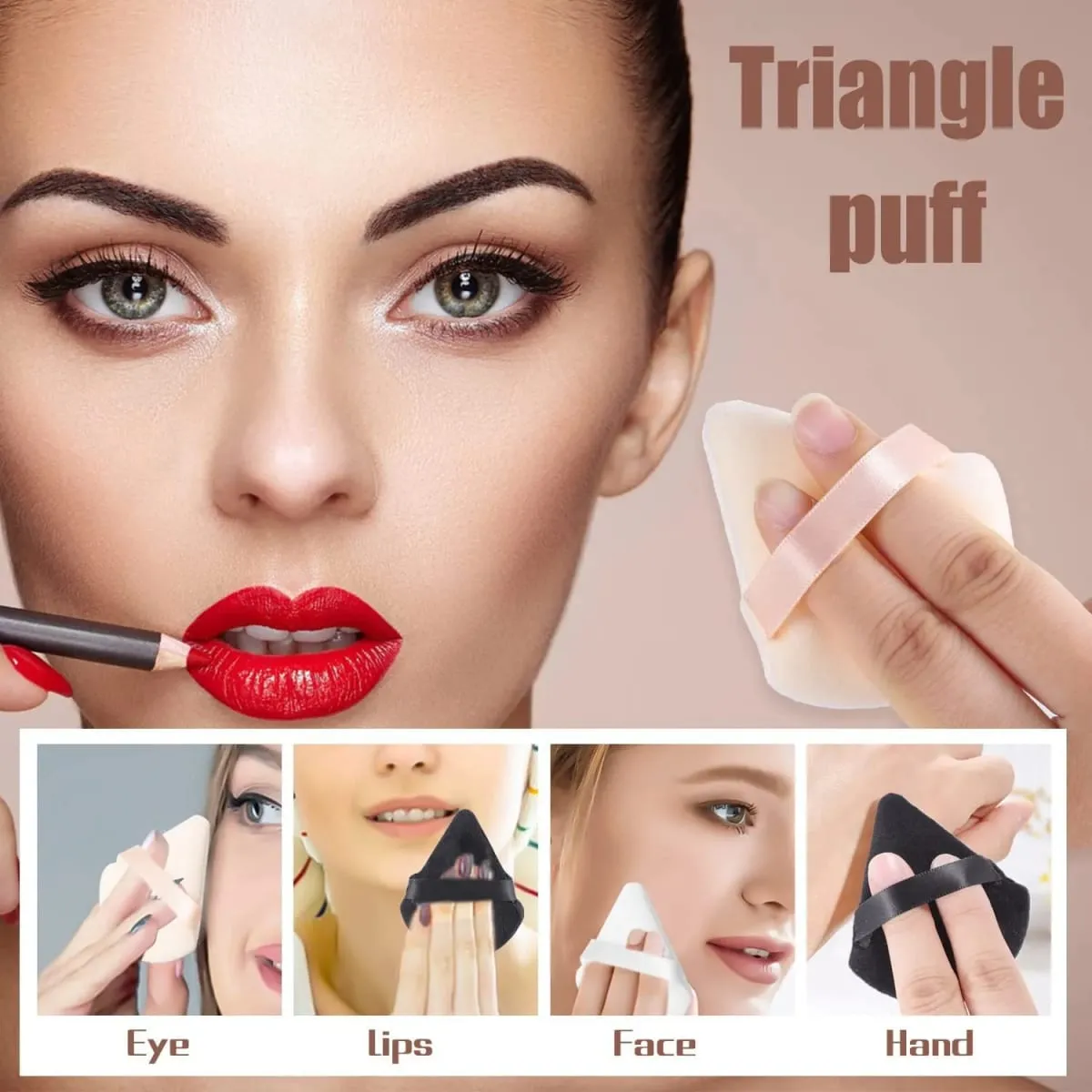 Soffio per cipria per il viso Spugna per trucco Cosmetici Soffio per cipria in cotone morbido Lavabile in velluto Strumenti per soffio per trucco — image 6