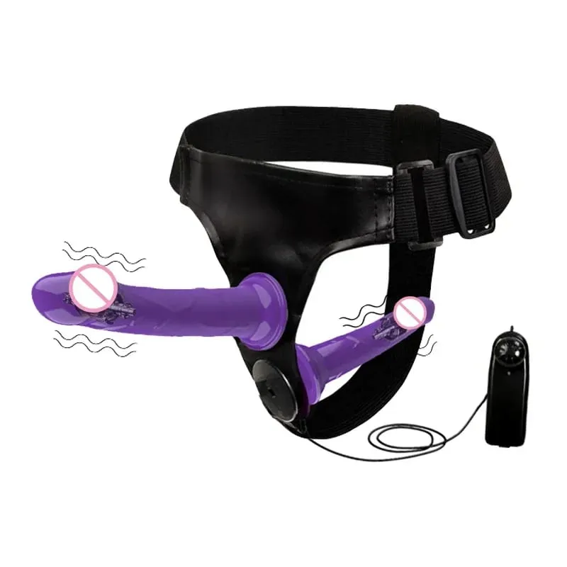 Couples Harness Strap-on with 2 Vibrations Realistic Dildos for Anal G-spot Stimulation Prostate Massager Adult Sex Toy for Wom